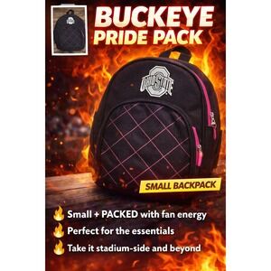 Ohio State Buckeyes Small Backpack Black‎ Pink Quilted Concept One RN 109028